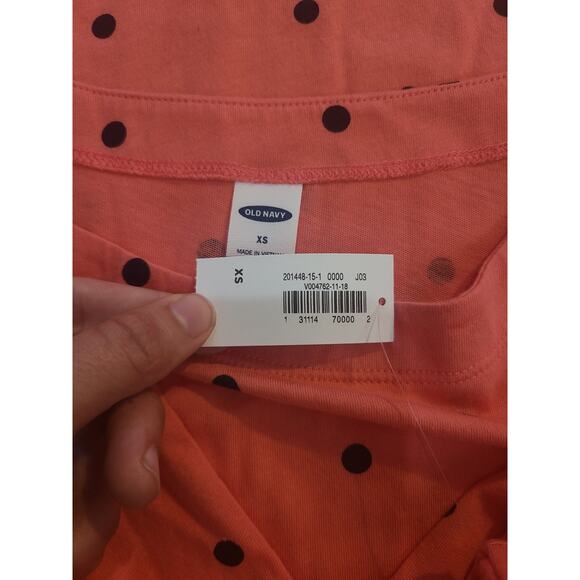 Old navy xs womens pink and black polka dot blouse new with tags - Picture 6 of 9